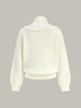 Wrap Fringe Wool Blend Sweater